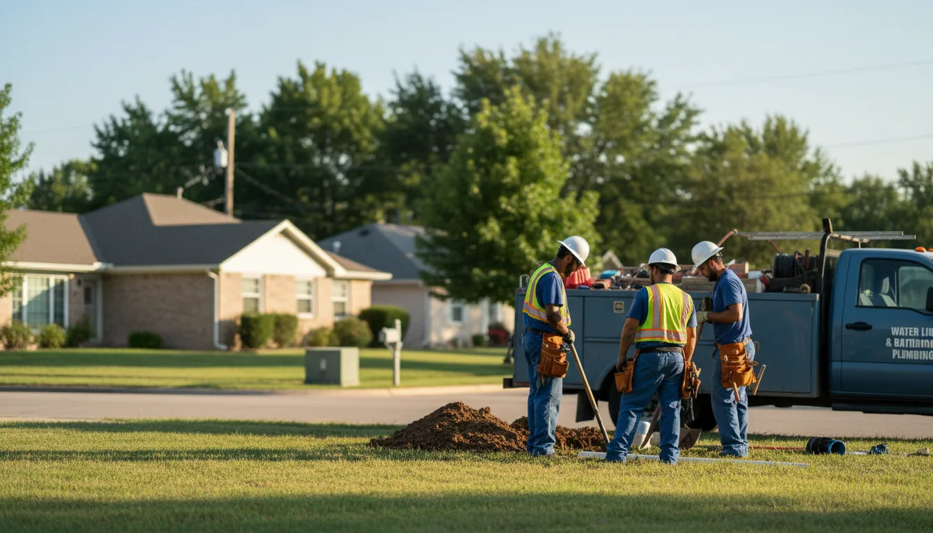 Residential water line and bathroom plumbing service in Glasco, KS